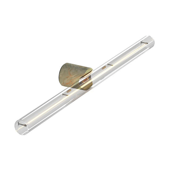 Wand- und Deckenleuchte esse14 S14d, IP44, mit LED-Röhre transparent 500 mm – Marmoroptik grün