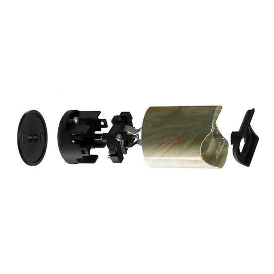 Wand- und Deckenleuchte esse14 S14d, IP44, mit LED-Röhre transparent 500 mm – Marmoroptik grün