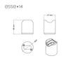 Wand- und Deckenleuchte esse14 S14d, IP44, mit LED-Röhre transparent 500 mm – Marmoroptik weiss