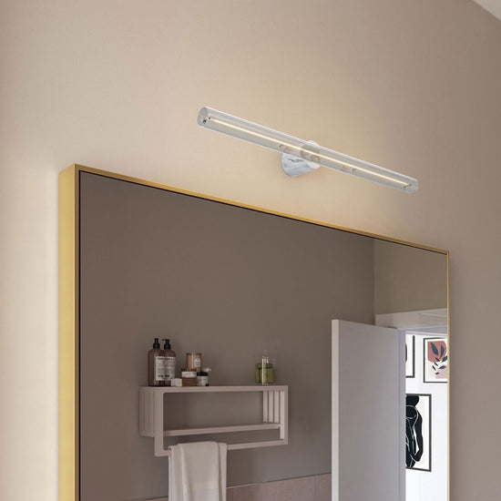 Wand- und Deckenleuchte esse14 S14d, IP44, mit LED-Röhre transparent 500 mm – Marmoroptik weiss