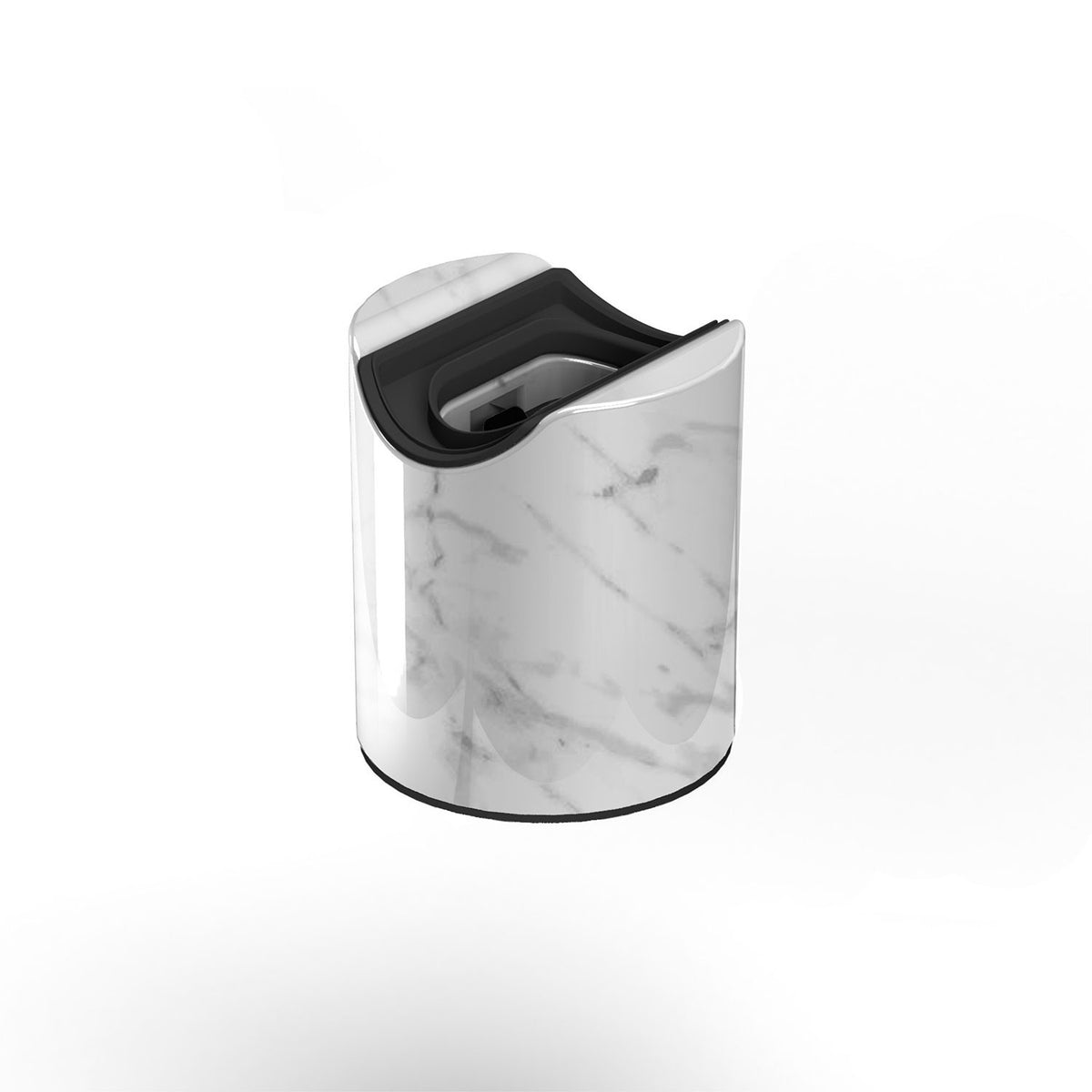 Wand- und Deckenleuchte esse14 S14d, IP44, mit LED-Röhre transparent 500 mm – Marmoroptik weiss