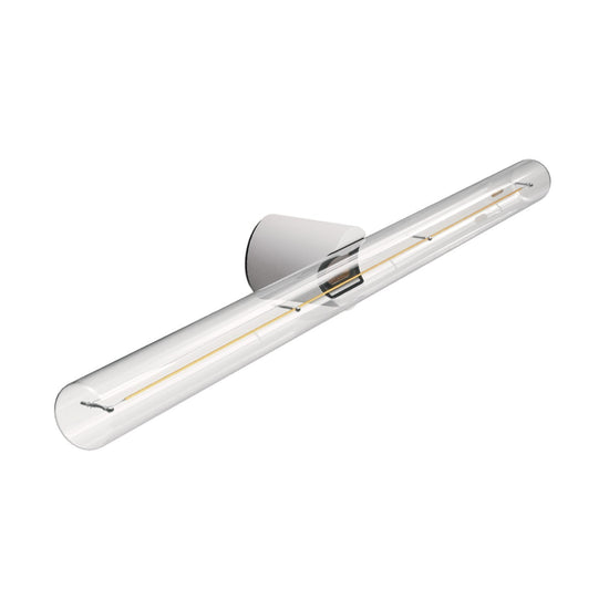 Wand- und Deckenleuchte esse14 S14d, IP44, mit LED-Röhre transparent 500 mm – Weiss