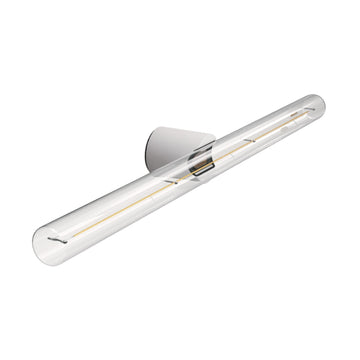 Wand- und Deckenleuchte esse14 S14d, IP44, mit LED-Röhre transparent 500 mm – Weiss