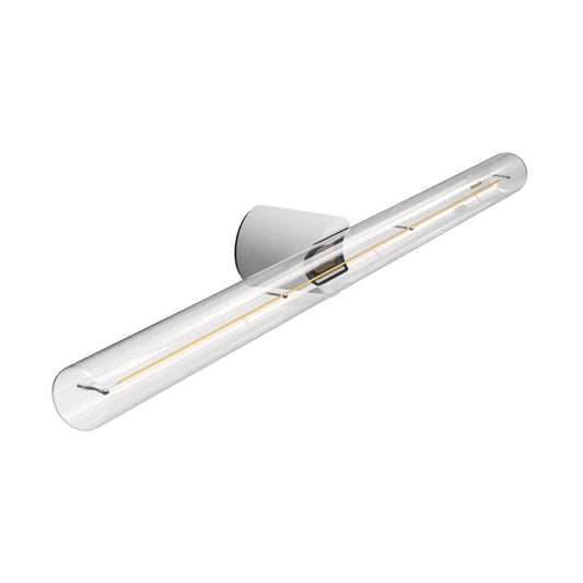 Wand- und Deckenleuchte esse14 S14d, IP44, mit LED-Röhre transparent 500 mm – Weiss