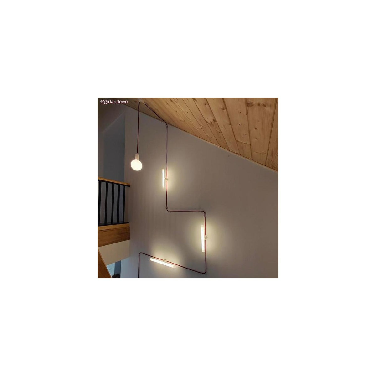 Wand- und Deckenleuchte esse14 S14d, IP44, mit LED-Röhre transparent 500 mm – Weiss