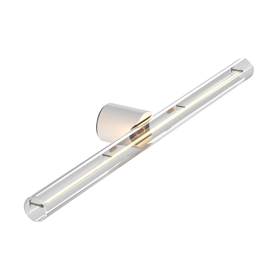 Wand- und Deckenleuchte esse14 S14d, IP44, mit LED-Röhre transparent 500 mm – Weiss