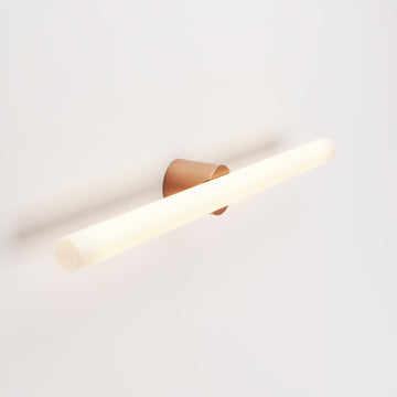 Wand- und Deckenleuchte S14d Metall mit LED-Röhre Porzellan-Effekt 500 mm – Kupfer satiniert