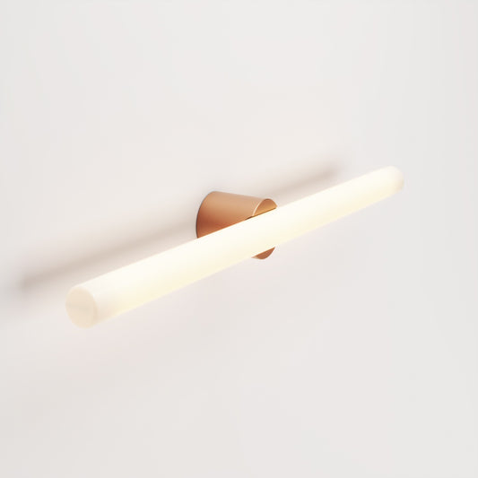 Wand- und Deckenleuchte S14d Metall mit LED-Röhre Porzellan-Effekt 500 mm – Kupfer satiniert