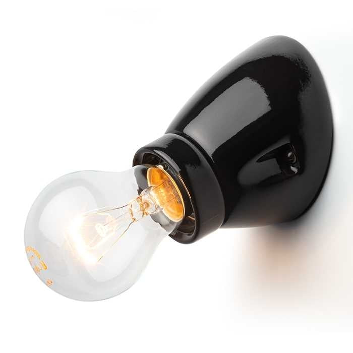 Wandfassung MINIMAL schräg, Porzellan schwarz