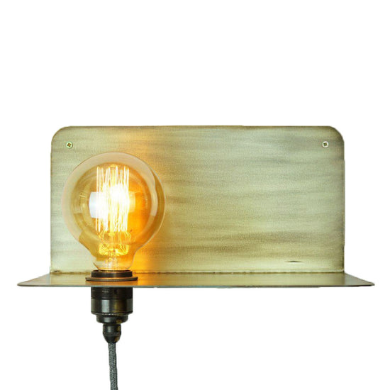 Wandleuchte "90° Maxi" / Vintage Brass mit Fassung und Textilkabel