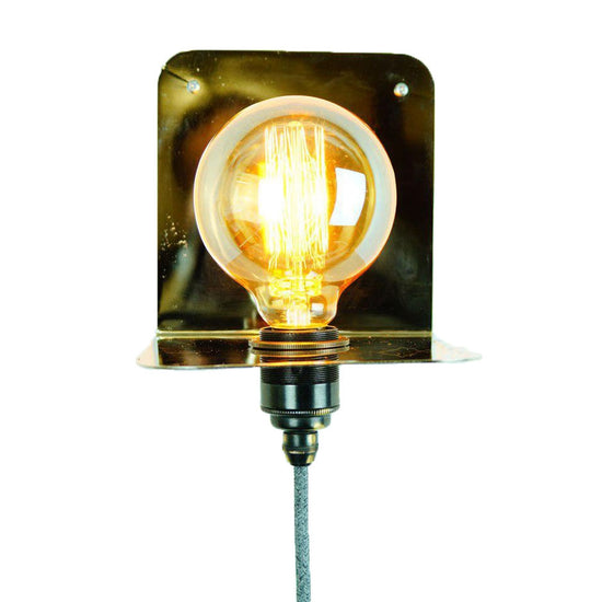 Wandleuchte "90° Mini" / Vintage Chrome mit Fassung und Textilkabel