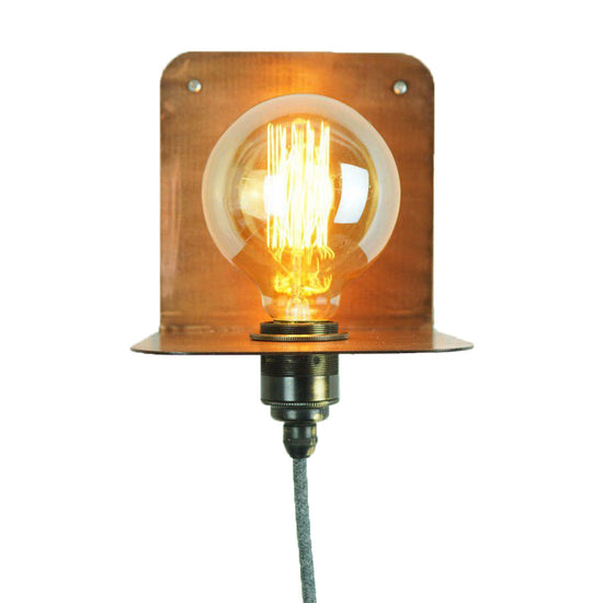 Wandleuchte "90° Mini" / Vintage Copper mit Fassung und Textilkabel