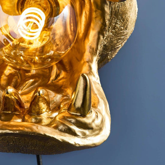 Wandleuchte Nilpferd Patty, gold