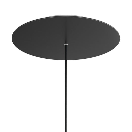 Lampenbaldachin XXL Rose-One rund, 1 Loch + 4 Seitenlöcher, Ø 40 cm – Schwarz matt, Weiss