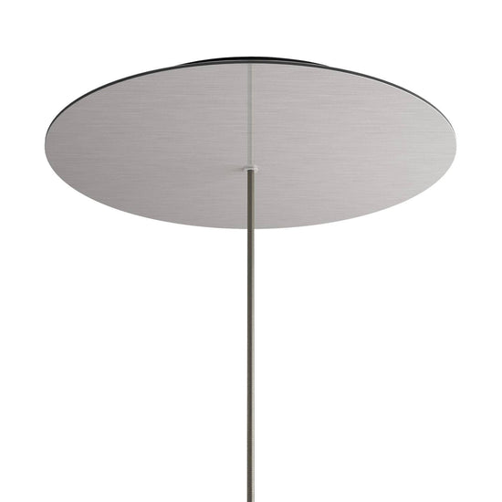 Lampenbaldachin XXL Rose-One rund, 1 Loch + 4 Seitenlöcher, Ø 40 cm – Stahl satiniert, Schwarz