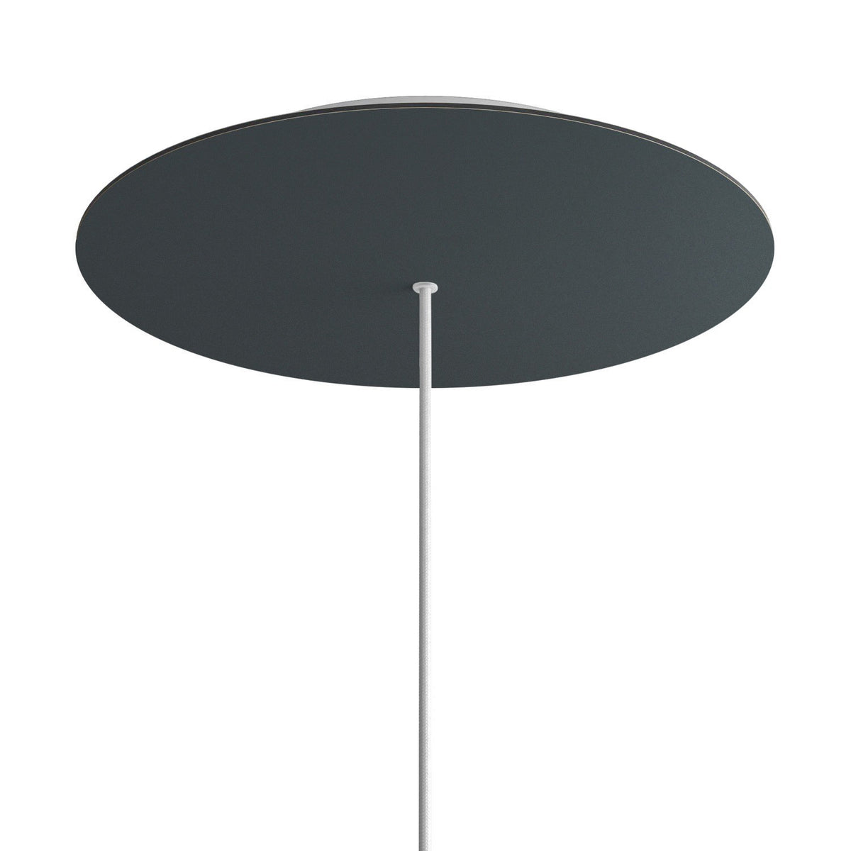 Lampenbaldachin XXL Rose-One rund, 1 Loch + 4 Seitenlöcher, Ø 40 cm – Anthrazit, Weiss
