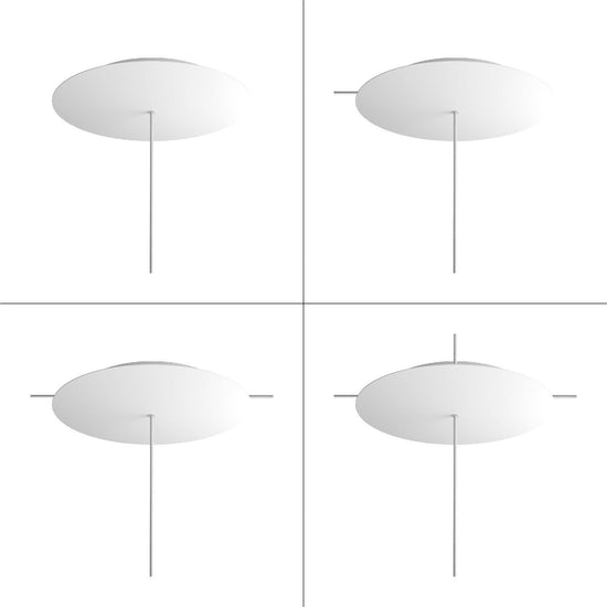 Lampenbaldachin XXL Rose-One rund, 1 Loch + 4 Seitenlöcher, Ø 40 cm – Weiss matt, Weiss
