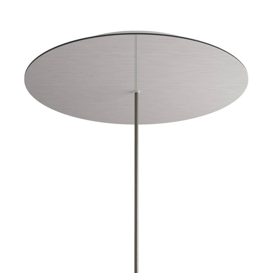 Lampenbaldachin XXL Rose-One rund, 1 Loch + 4 Seitenlöcher, Ø 40 cm – Stahl satiniert, Weiss