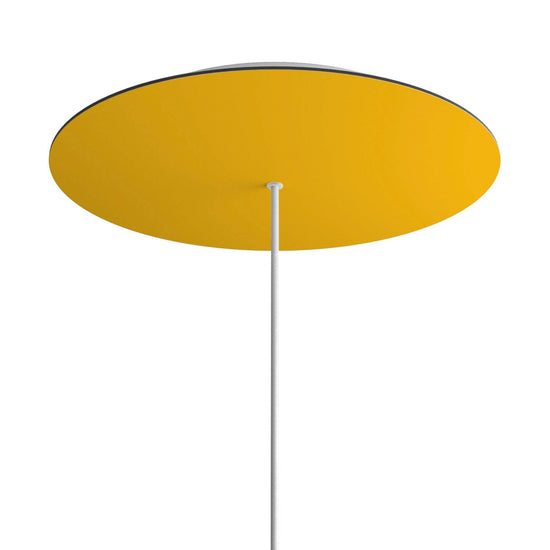 Lampenbaldachin XXL Rose-One rund, 1 Loch + 4 Seitenlöcher, Ø 40 cm – Senfgelb, Weiss