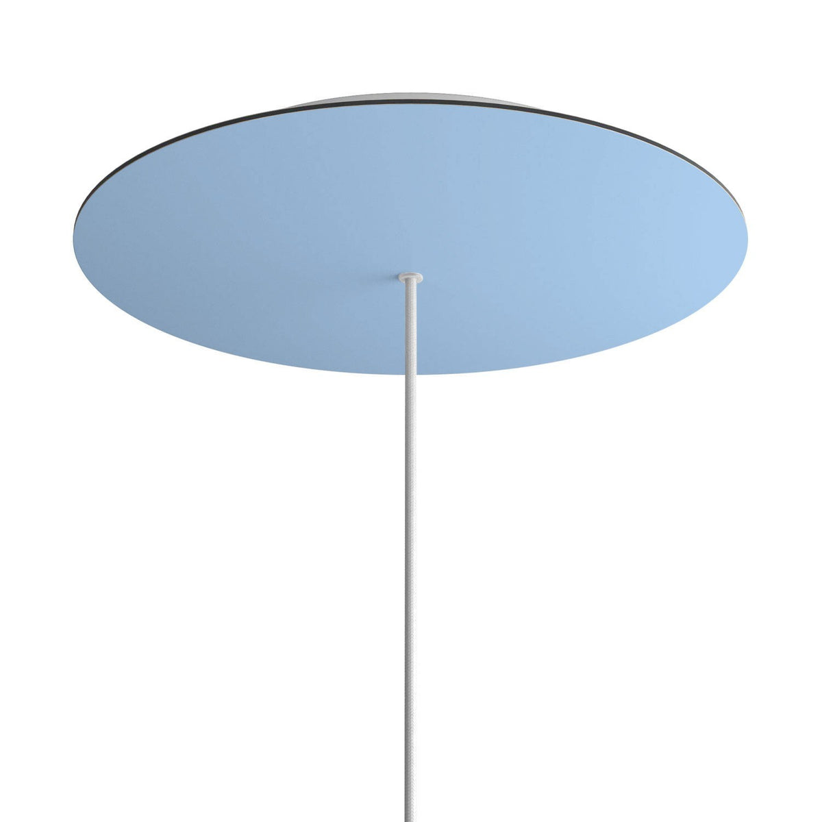 Lampenbaldachin XXL Rose-One rund, 1 Loch + 4 Seitenlöcher, Ø 40 cm – Puderblau, Weiss