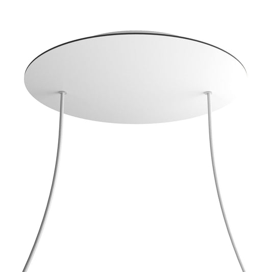 Lampenbaldachin XXL Rose-One rund, 2 Löcher + 4 Seitenlöcher, Ø 40 cm – Weiss matt, Weiss