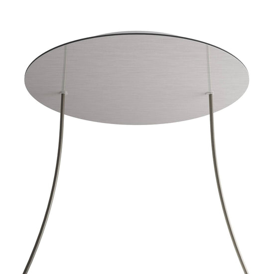 Lampenbaldachin XXL Rose-One rund, 2 Löcher + 4 Seitenlöcher, Ø 40 cm – Stahl satiniert, Weiss