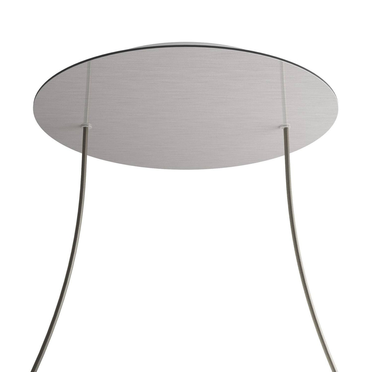 Lampenbaldachin XXL Rose-One rund, 2 Löcher + 4 Seitenlöcher, Ø 40 cm – Stahl satiniert, Weiss