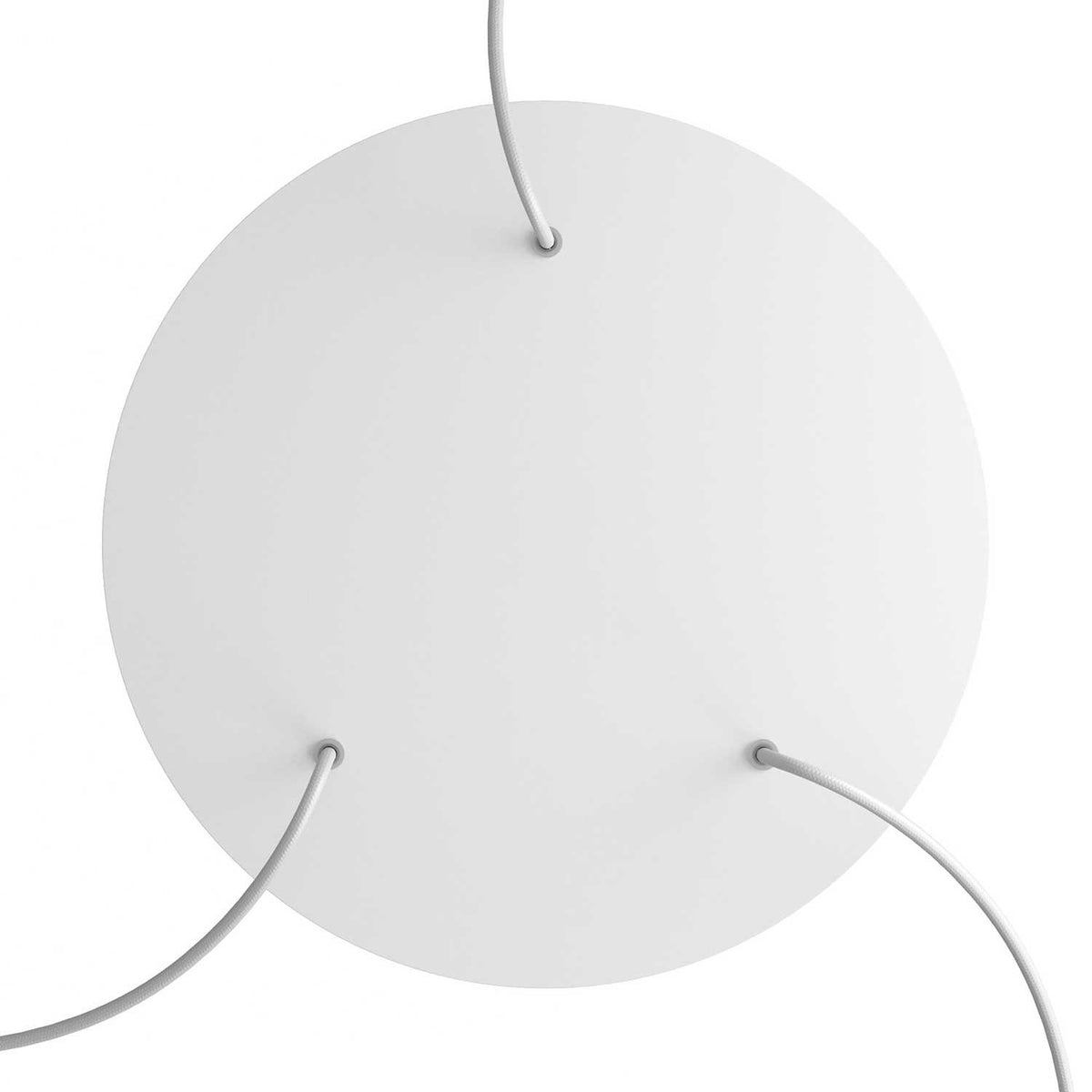Lampenbaldachin XXL Rose-One rund, 3 Löcher + 4 Seitenlöcher, Ø 40 cm – Weiss matt, Weiss