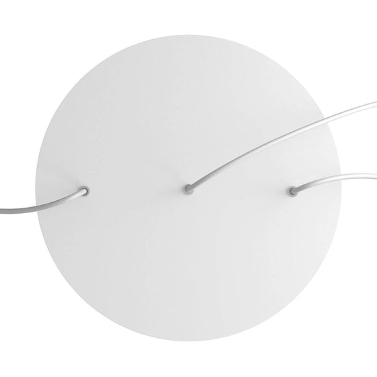 Lampenbaldachin XXL Rose-One rund, 3 Löcher in Linie + 4 Seitenlöcher, Ø 40 cm – Weiss matt, Weiss