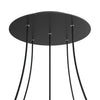 Lampenbaldachin XXL Rose-One rund, 5 Löcher + 4 Seitenlöcher, Ø 40 cm – Schwarz matt, Schwarz