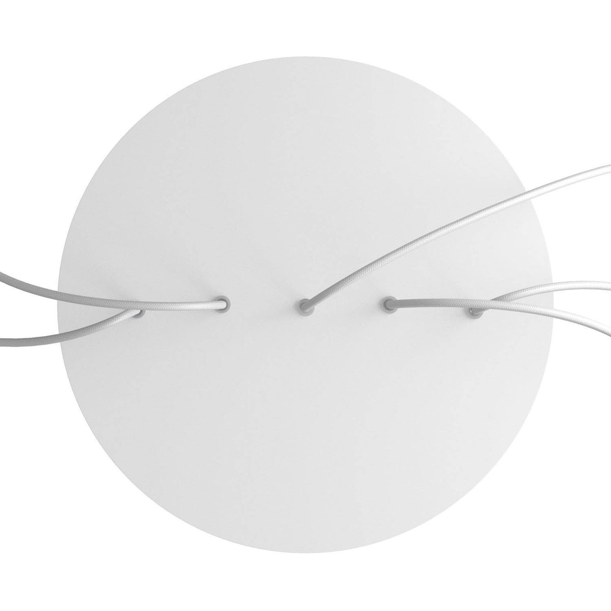 Lampenbaldachin XXL Rose-One rund, 5 Löcher in Linie + 4 Seitenlöcher, Ø 40 cm – Weiss matt, Weiss