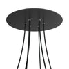 Lampenbaldachin XXL Rose-One rund, 6 Löcher + 4 Seitenlöcher, Ø 40 cm – Schwarz matt, Weiss