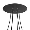 Lampenbaldachin XXL Rose-One rund, 6 Löcher + 4 Seitenlöcher, Ø 40 cm – Schwarz matt, Schwarz