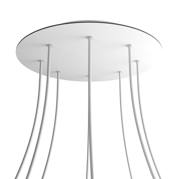 Lampenbaldachin XXL Rose-One rund, 8 Löcher + 4 Seitenlöcher, Ø 40 cm – Weiss matt, Weiss