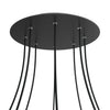 Lampenbaldachin XXL Rose-One rund, 8 Löcher + 4 Seitenlöcher, Ø 40 cm – Schwarz matt, Weiss