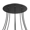 Lampenbaldachin XXL Rose-One rund, 8 Löcher + 4 Seitenlöcher, Ø 40 cm – Schwarz matt, Schwarz
