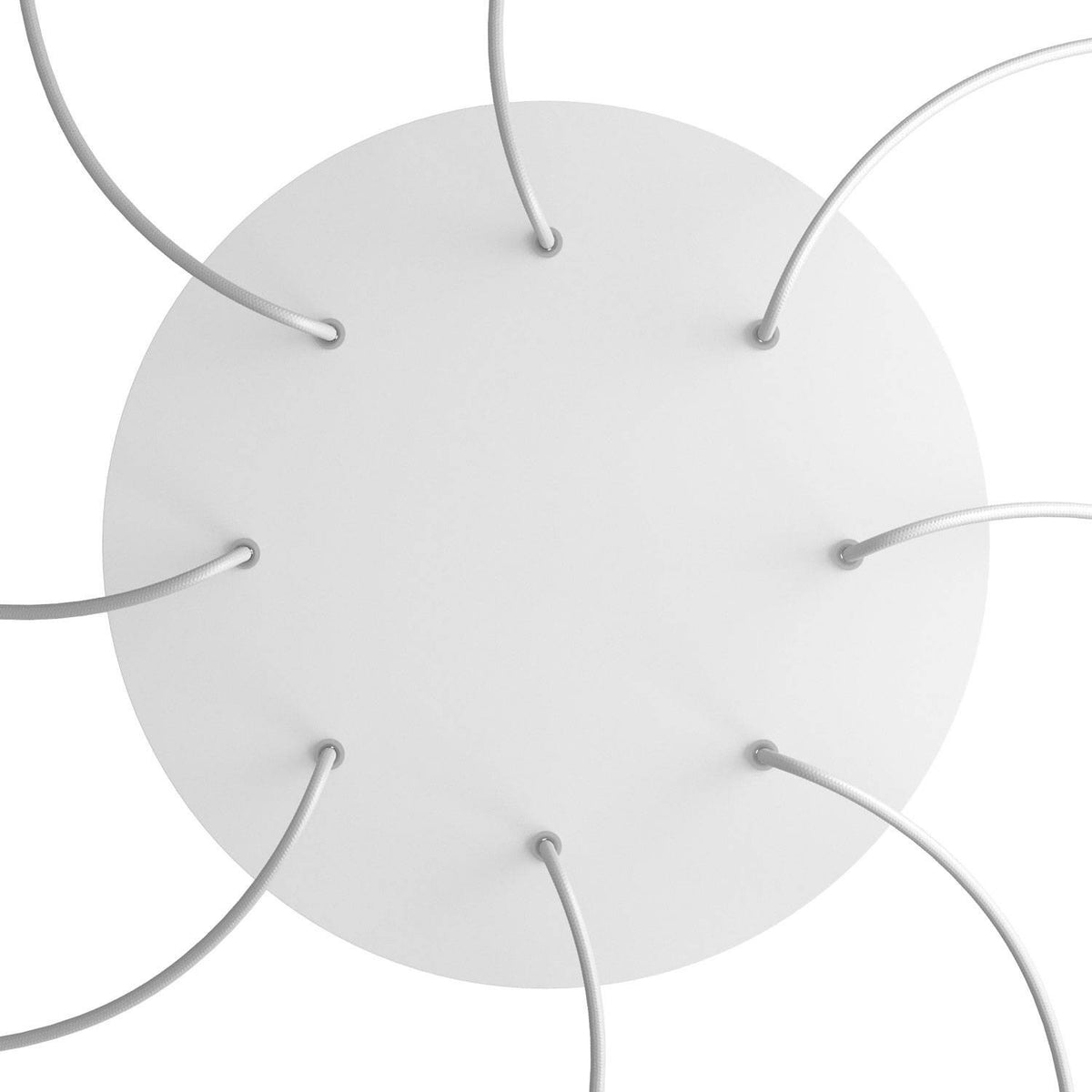 Lampenbaldachin XXL Rose-One rund, 8 Löcher + 4 Seitenlöcher, Ø 40 cm – Weiss matt, Weiss