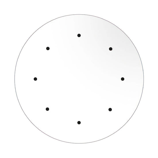Lampenbaldachin XXL Rose-One rund, 8 Löcher + 4 Seitenlöcher, Ø 40 cm – Weiss matt, Weiss
