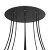 Lampenbaldachin XXL Rose-One rund, 9 Löcher + 4 Seitenlöcher, Ø 40 cm – Schwarz matt, Weiss