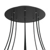 Lampenbaldachin XXL Rose-One rund, 9 Löcher + 4 Seitenlöcher, Ø 40 cm – Schwarz matt, Schwarz