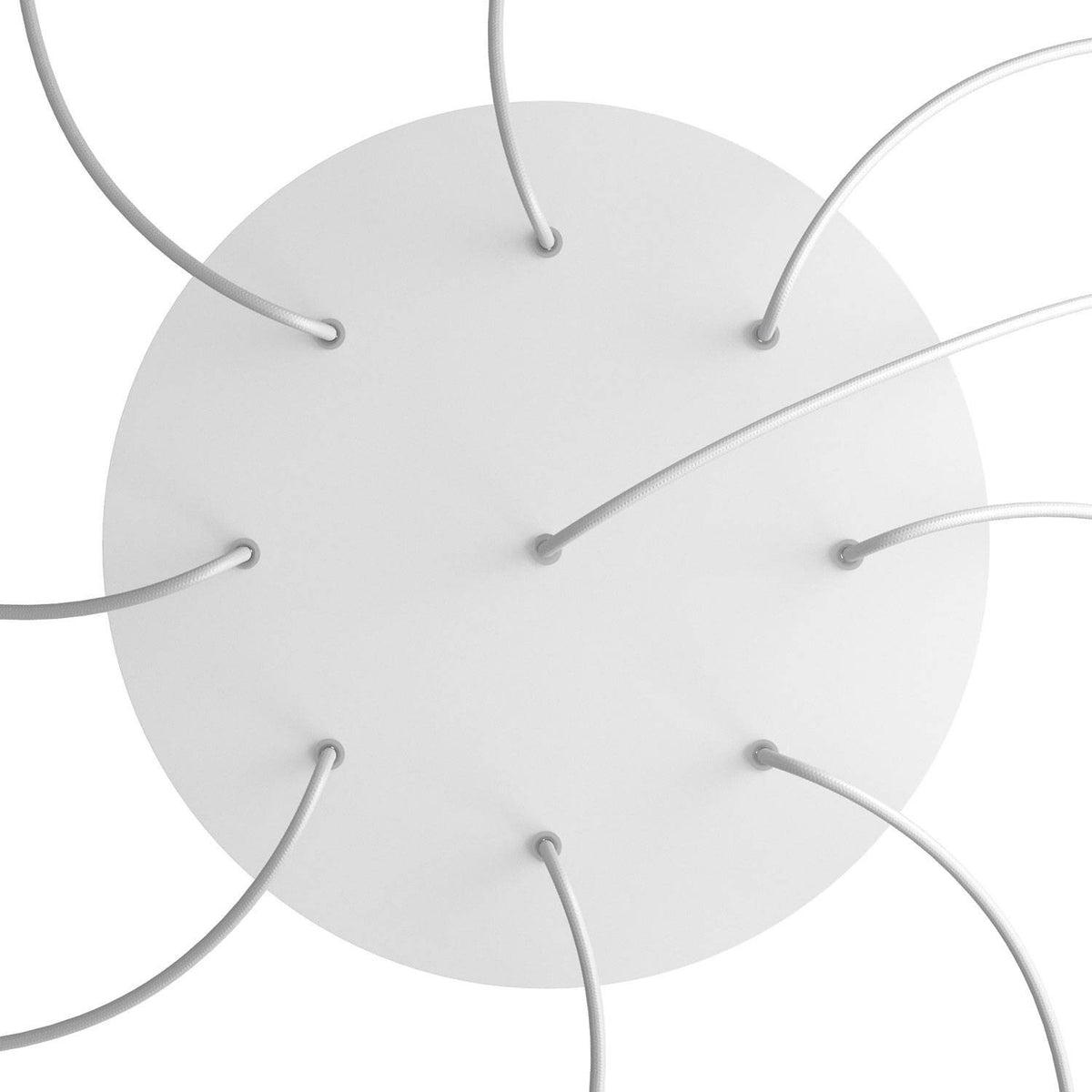 Lampenbaldachin XXL Rose-One rund, 9 Löcher + 4 Seitenlöcher, Ø 40 cm – Weiss matt, Weiss