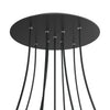 Lampenbaldachin XXL Rose-One rund, 9 Löcher in X-Form + 4 Seitenlöcher, Ø 40 cm – Schwarz matt, Weiss