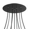 Lampenbaldachin XXL Rose-One rund, 9 Löcher in X-Form + 4 Seitenlöcher, Ø 40 cm – Schwarz matt, Schwarz
