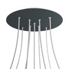 Lampenbaldachin XXL Rose-One rund, 9 Löcher in X-Form + 4 Seitenlöcher, Ø 40 cm – Anthrazit, Weiss