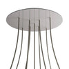 Lampenbaldachin XXL Rose-One rund, 9 Löcher in X-Form + 4 Seitenlöcher, Ø 40 cm – Stahl satiniert, Weiss