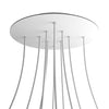 Lampenbaldachin XXL Rose-One rund, 10 Löcher + 4 Seitenlöcher, Ø 40 cm – Weiss matt, Weiss