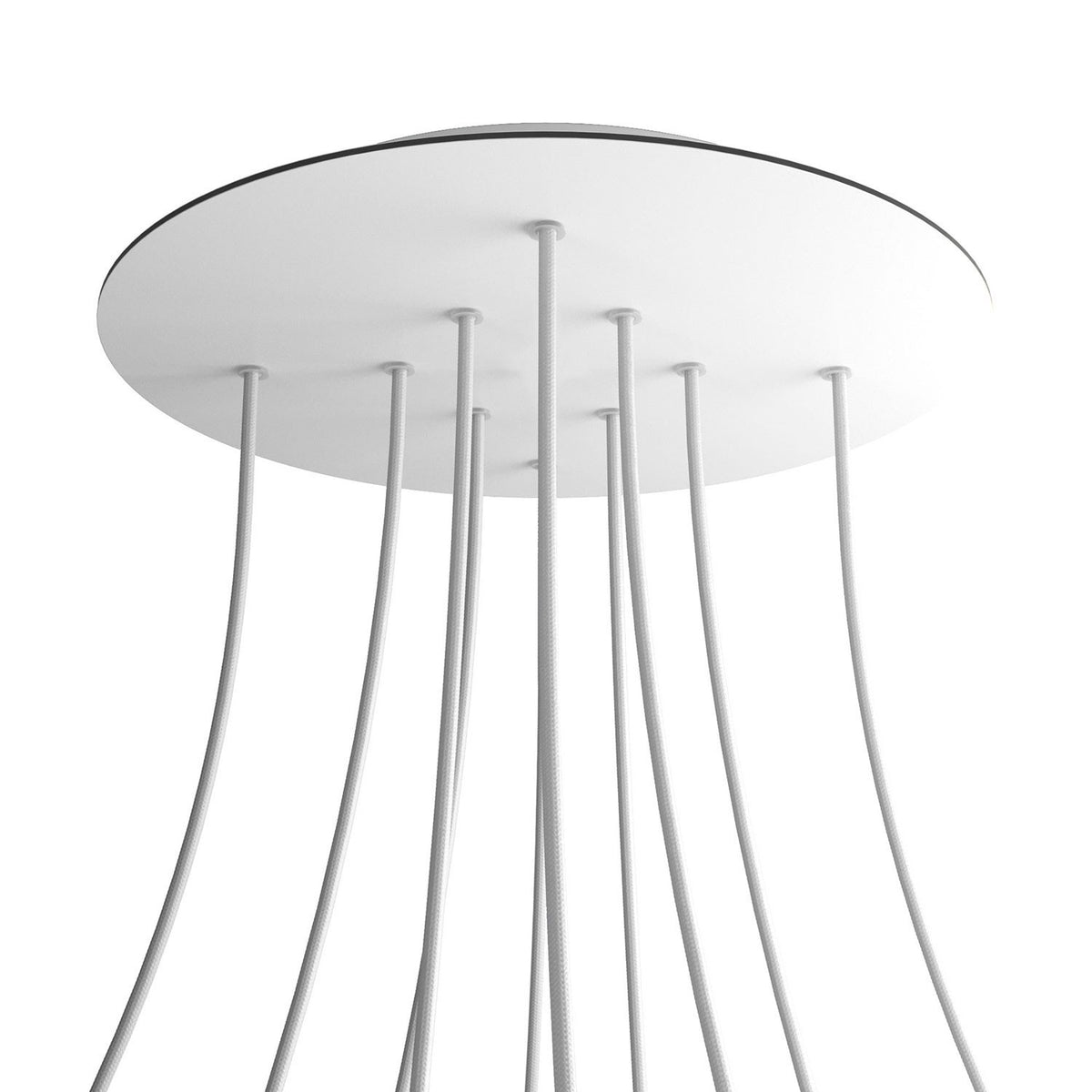 Lampenbaldachin XXL Rose-One rund, 10 Löcher + 4 Seitenlöcher, Ø 40 cm – Weiss matt, Weiss