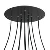 Lampenbaldachin XXL Rose-One rund, 10 Löcher + 4 Seitenlöcher, Ø 40 cm – Schwarz matt, Weiss