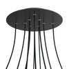 Lampenbaldachin XXL Rose-One rund, 10 Löcher + 4 Seitenlöcher, Ø 40 cm – Schwarz matt, Schwarz