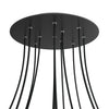 Lampenbaldachin XXL Rose-One rund, 12 Löcher + 4 Seitenlöcher, Ø 40 cm – Schwarz matt, Weiss